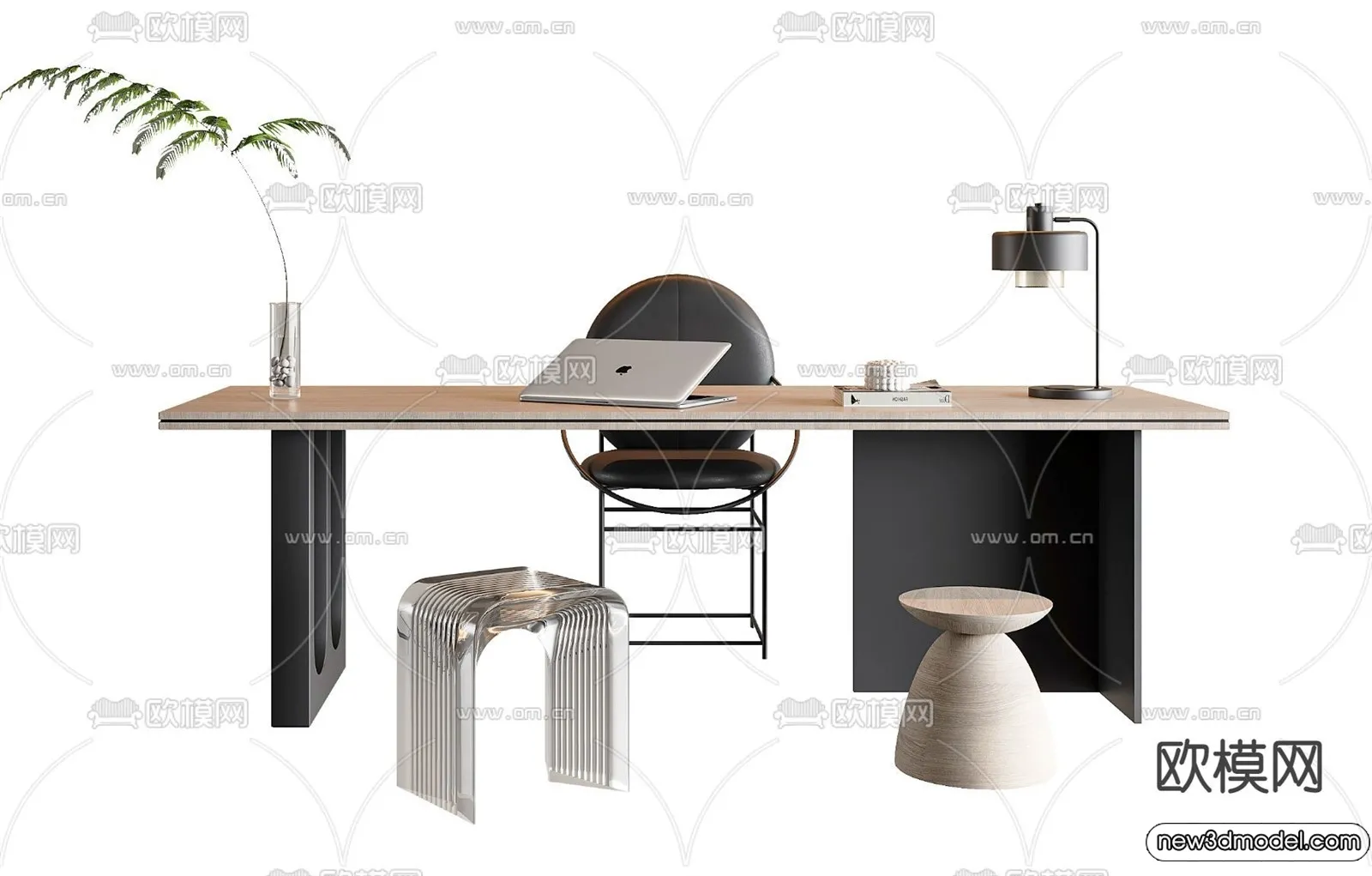 Study and Work Space - 3D Models - 3D Interior Scene - 160