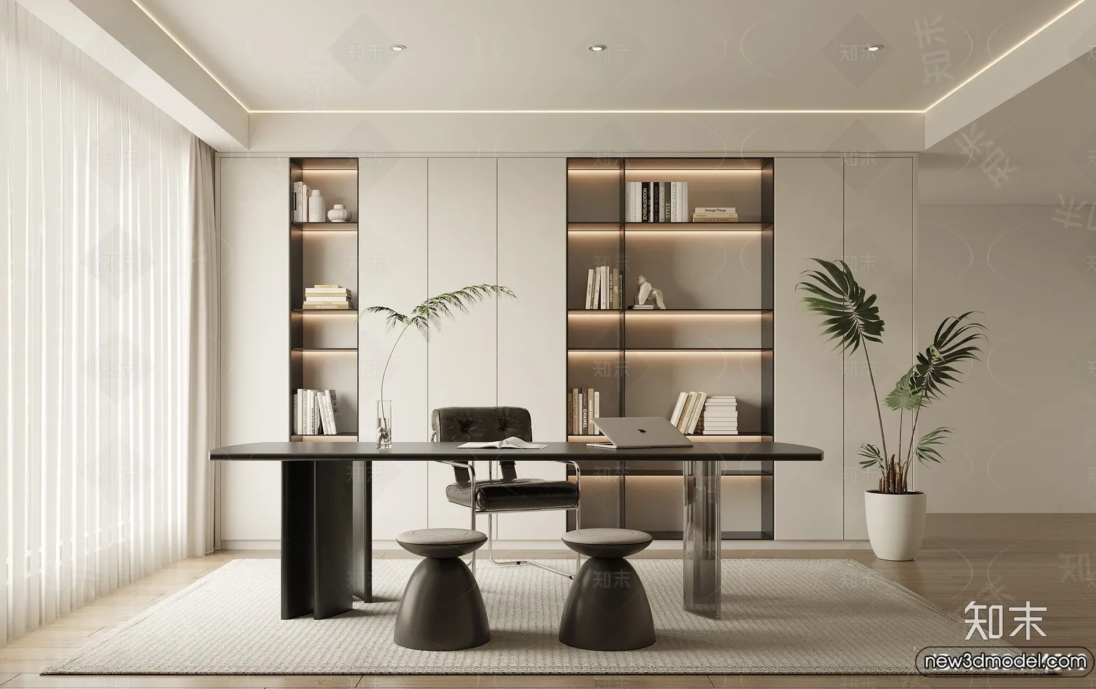 Study and Work Space - 3D Models - 3D Interior Scene - 177