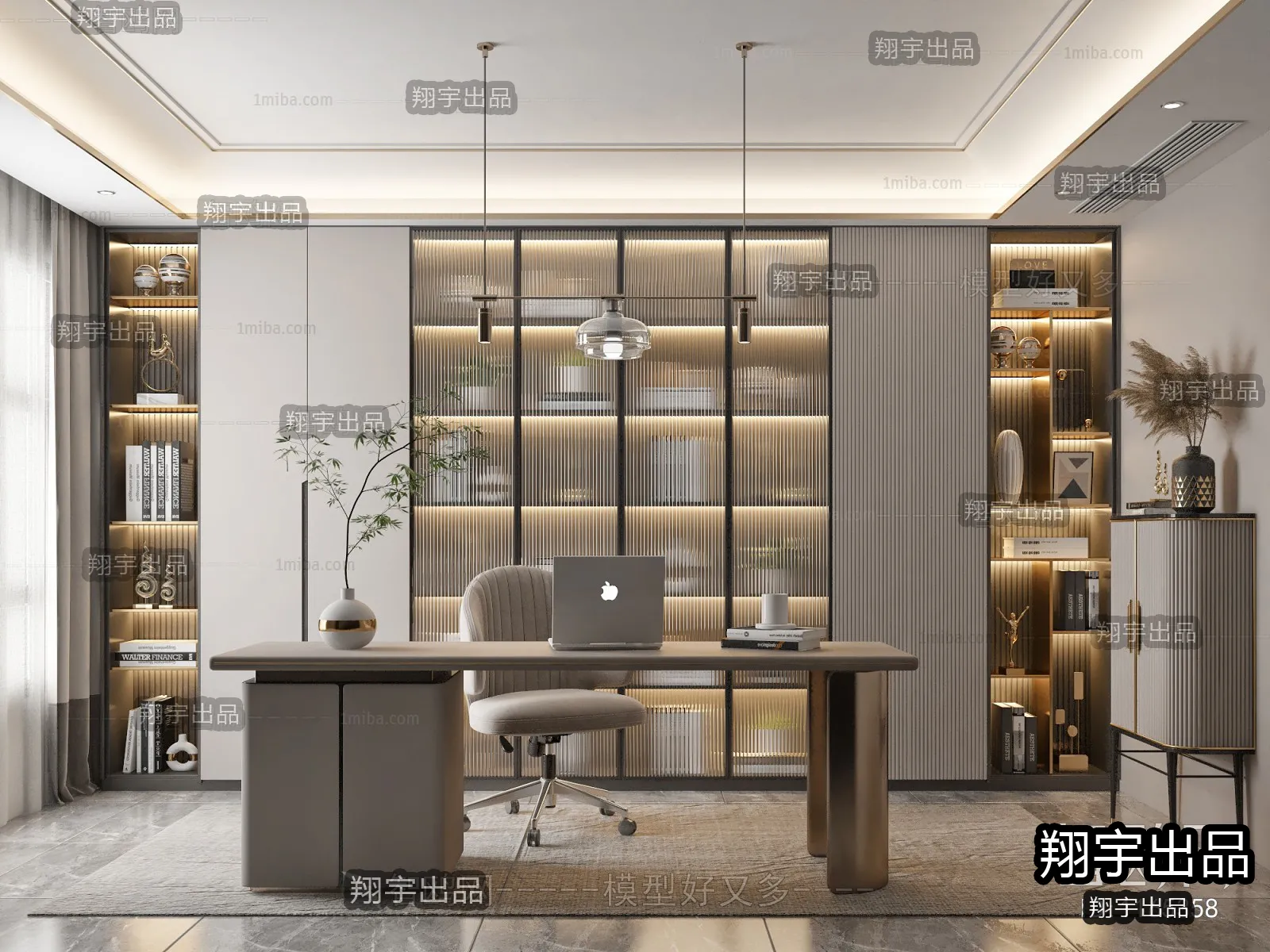 Study Space - Modern Style Interior 3D Scenes - 020