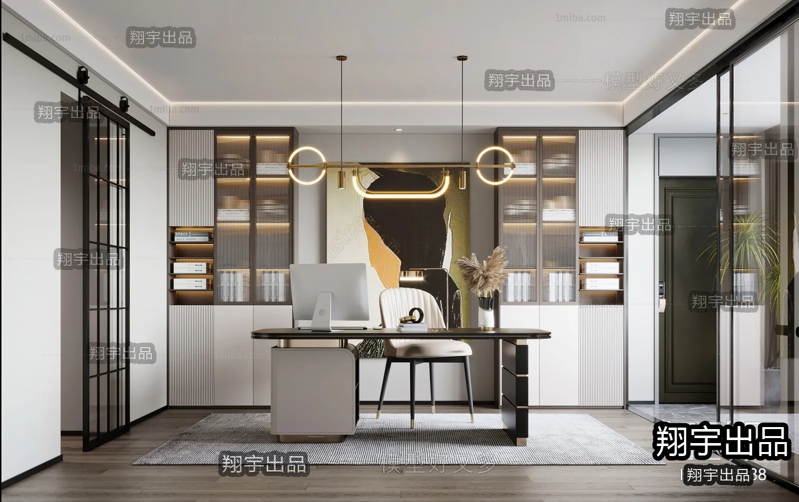 Study Space - Modern Style Interior 3D Scenes - 023