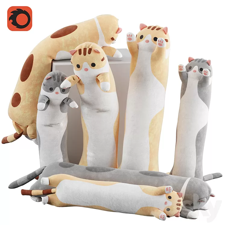 Stuffed plush toy cat from aliexpress 3D Model