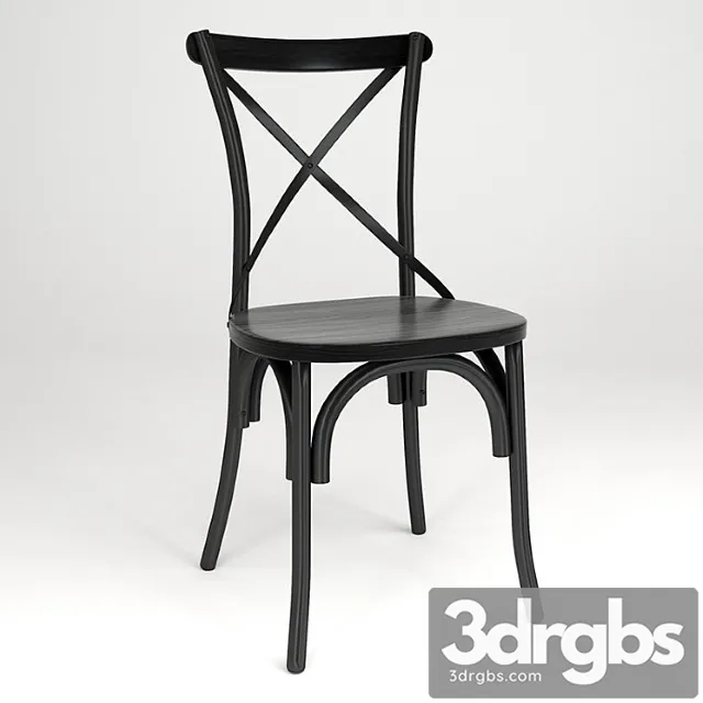 Stul Bella Cross Chiernyi Chiernoie Dierievo 2 3D Model Free