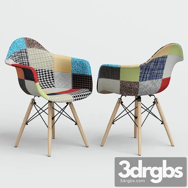 Stul Eames Style Daw Patchwork 1 3D Model Free