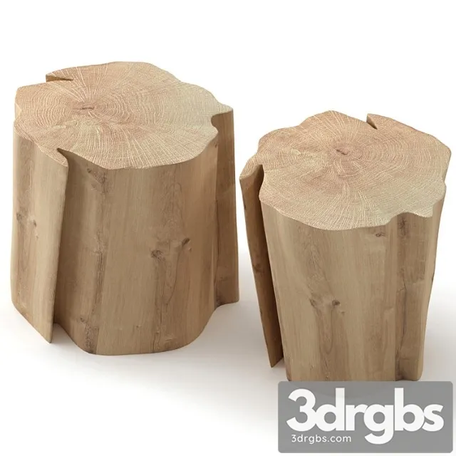 Stump coffee tables. 2 3D Model Free