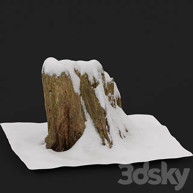 Stump under the snow Free Download