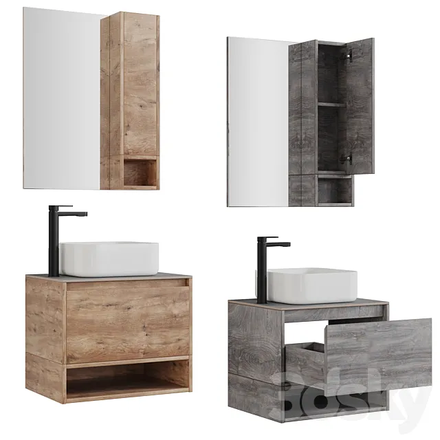 STWORKI Karlstad 60_75_90 Rustic Oak _ Rochelle 3D Model