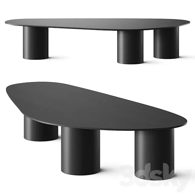 Stylish Club Natur Coffee Table 3D Model