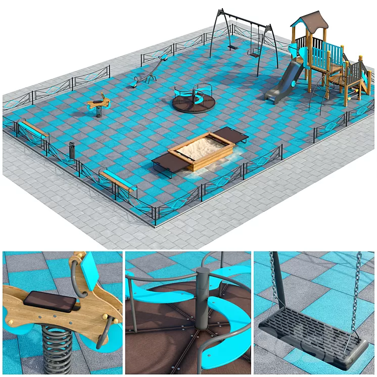 Stylish turquoise playground. Playground