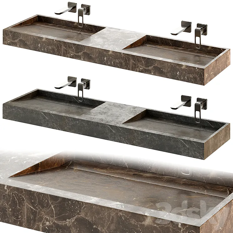 Stylish washbasins 3D Model Free