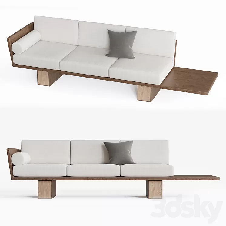 Suelo Modern Wood Sofa 3D Model Free