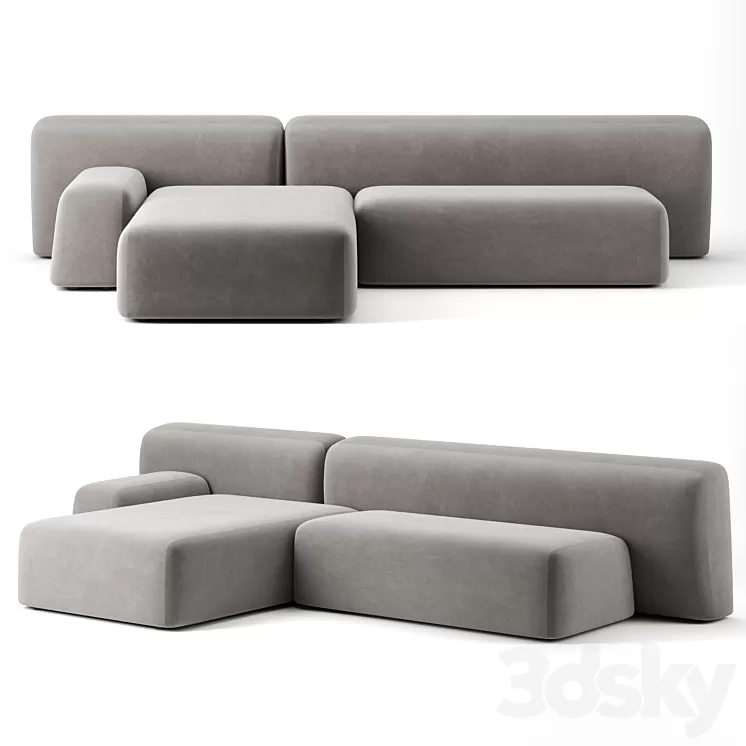 Suiseki sofa by La Cividina 3D Model