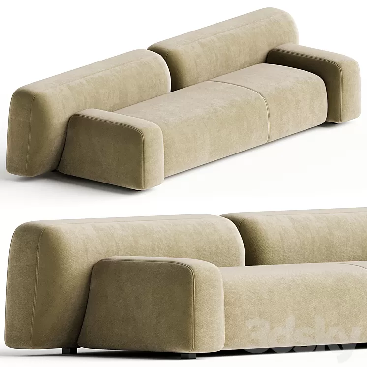 Suiseki sofa cod SUI05 composition 3D Model