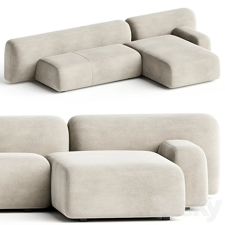 Suiseki Sofa cod SUI13DX composition 3D Model Free