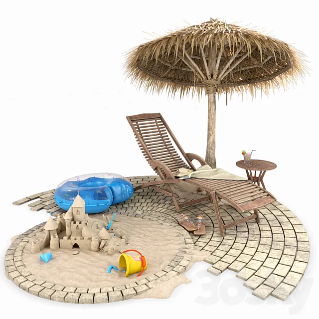 Summer Beach and Pool Set Free Download