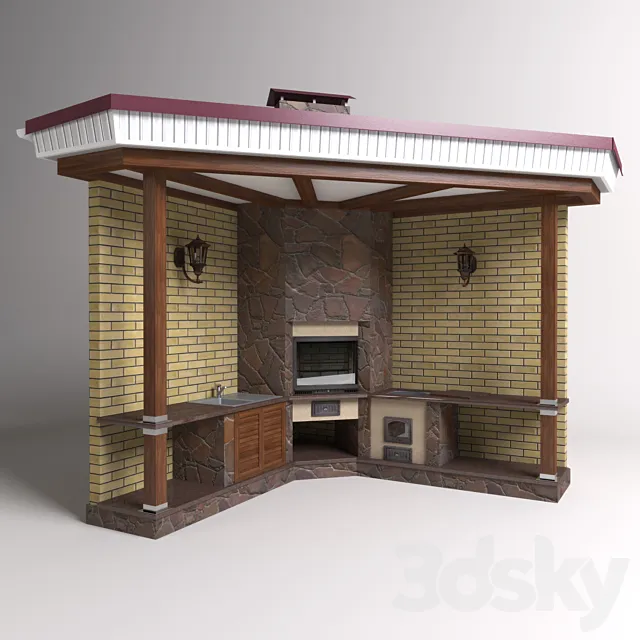 Summer kitchen 3D Model