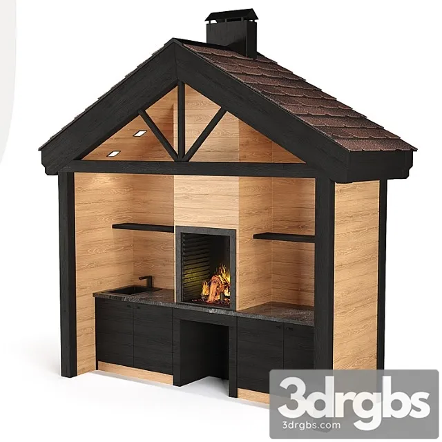 Summer kitchen (bbq) 2 3D Model Download