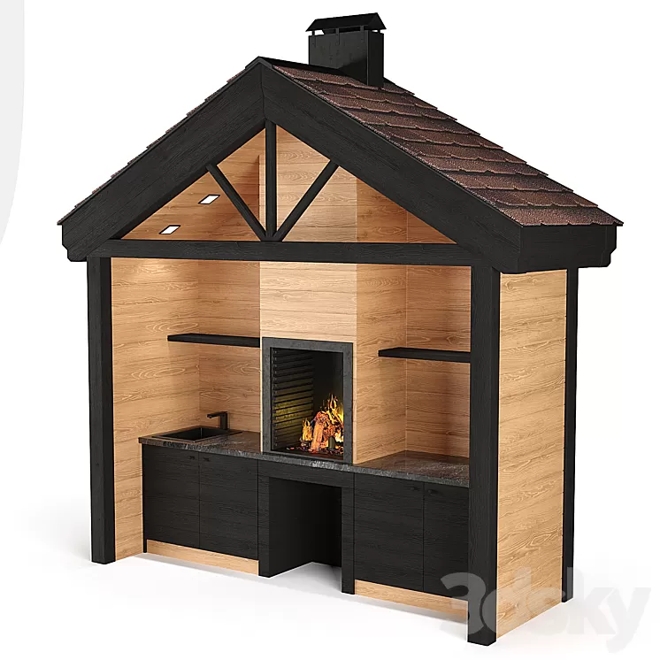 Summer kitchen (BBQ) 3D Model