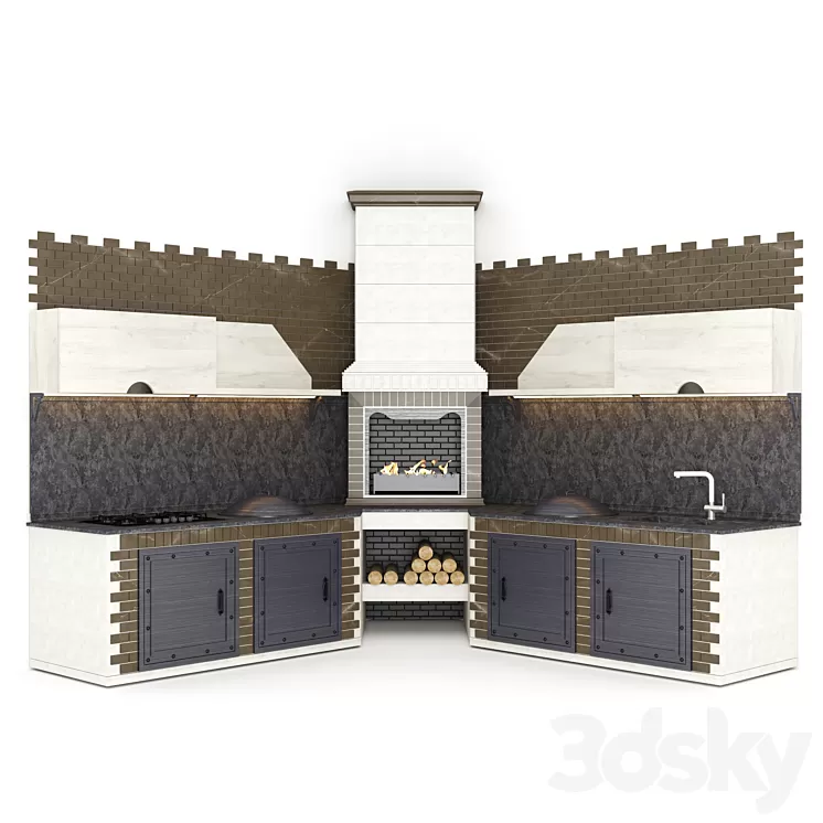 Summer kitchen (BBQ) 3D Model