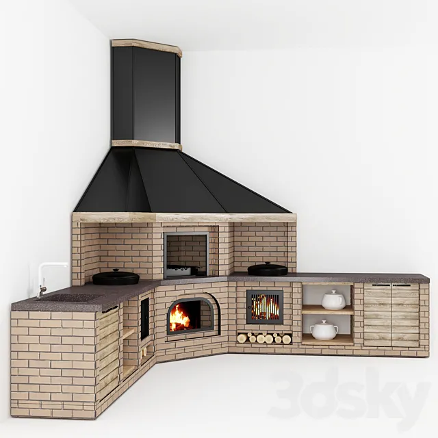 Summer kitchen (BBQ) 3DModel