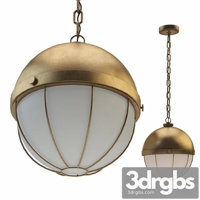 Sumner 1 Light Pendant Aged Brass 2 3D Model Free