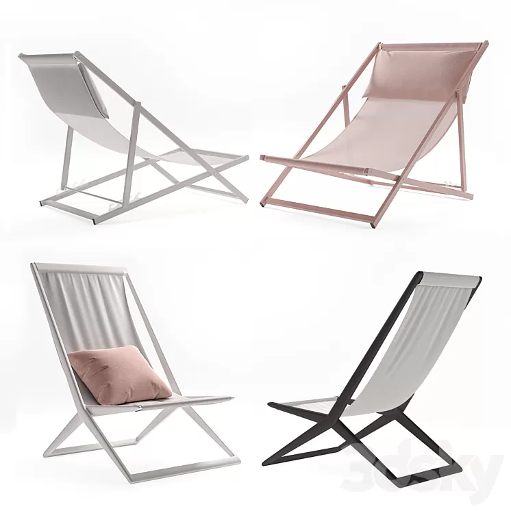 Sun lounger set 3D Model