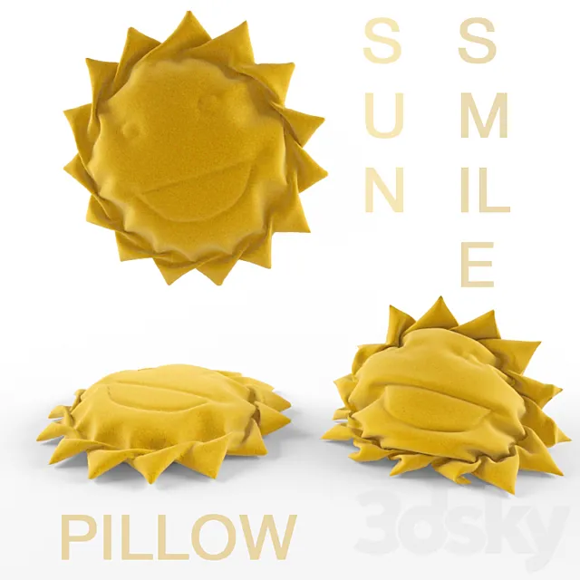 Sun smile pillow 3D Model
