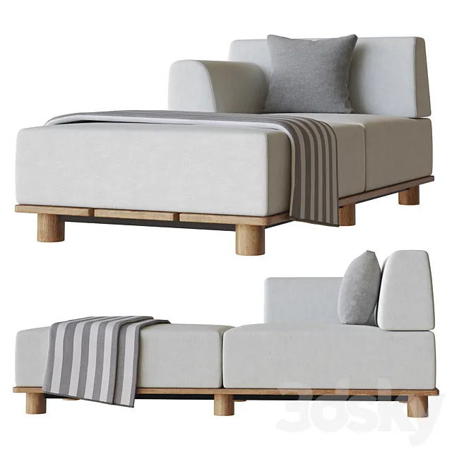 sunbed palco by kristalia 3D Model