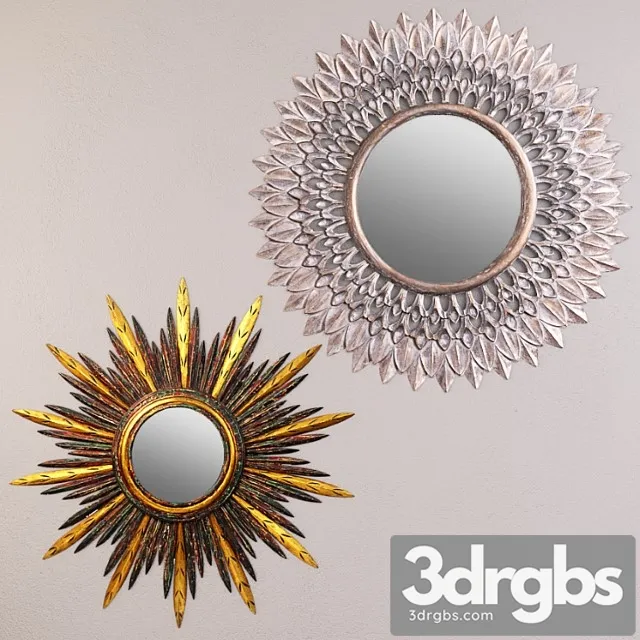 Sunburst & starburst mirrors 3D Model Free