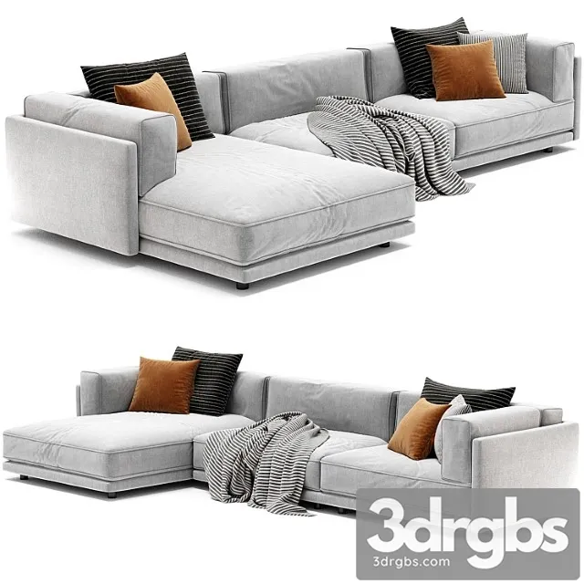 Sunday Sofa With Chaise From Blu Dot 7 3D Model Free