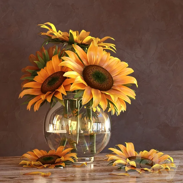 Sunflowers in a Vase 3DModel