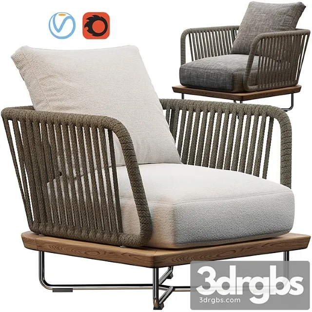 Sunray armchair minotti outdoor 3D Model Free