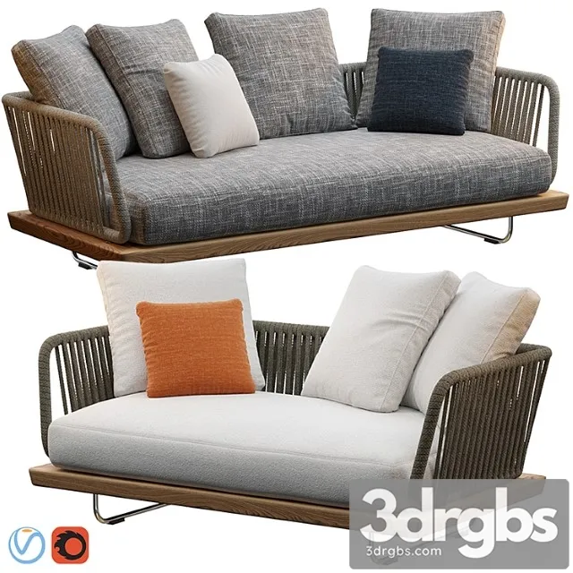 Sunray Sofa Minotti Outdoor 2 3D Model Free
