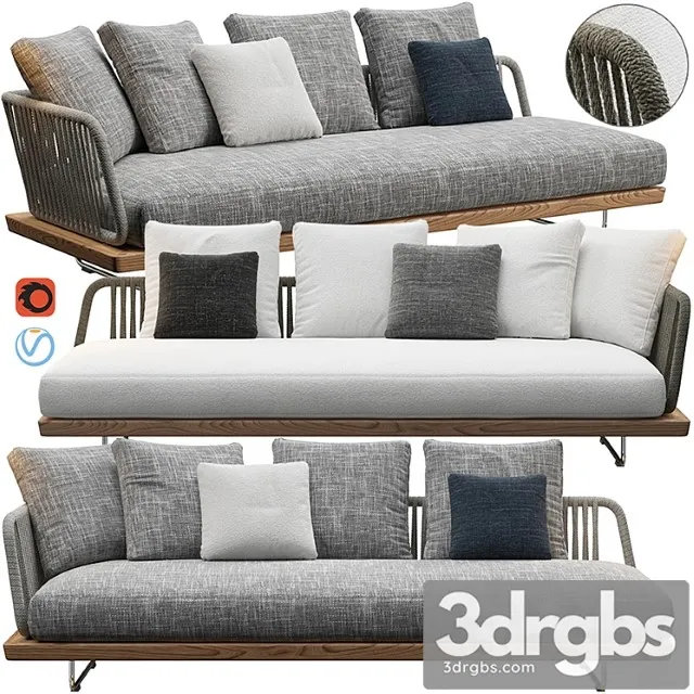 Sunray sofa minotti outdoor 3 3D Model Free