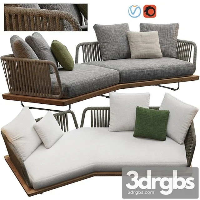 Sunray sofa minotti outdoor_2 2 3D Model Free