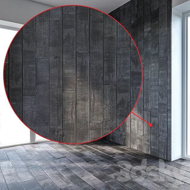 Suntan Charcoal wood burnt by Yakisugi Shou Sugi Ban technology 3D Model