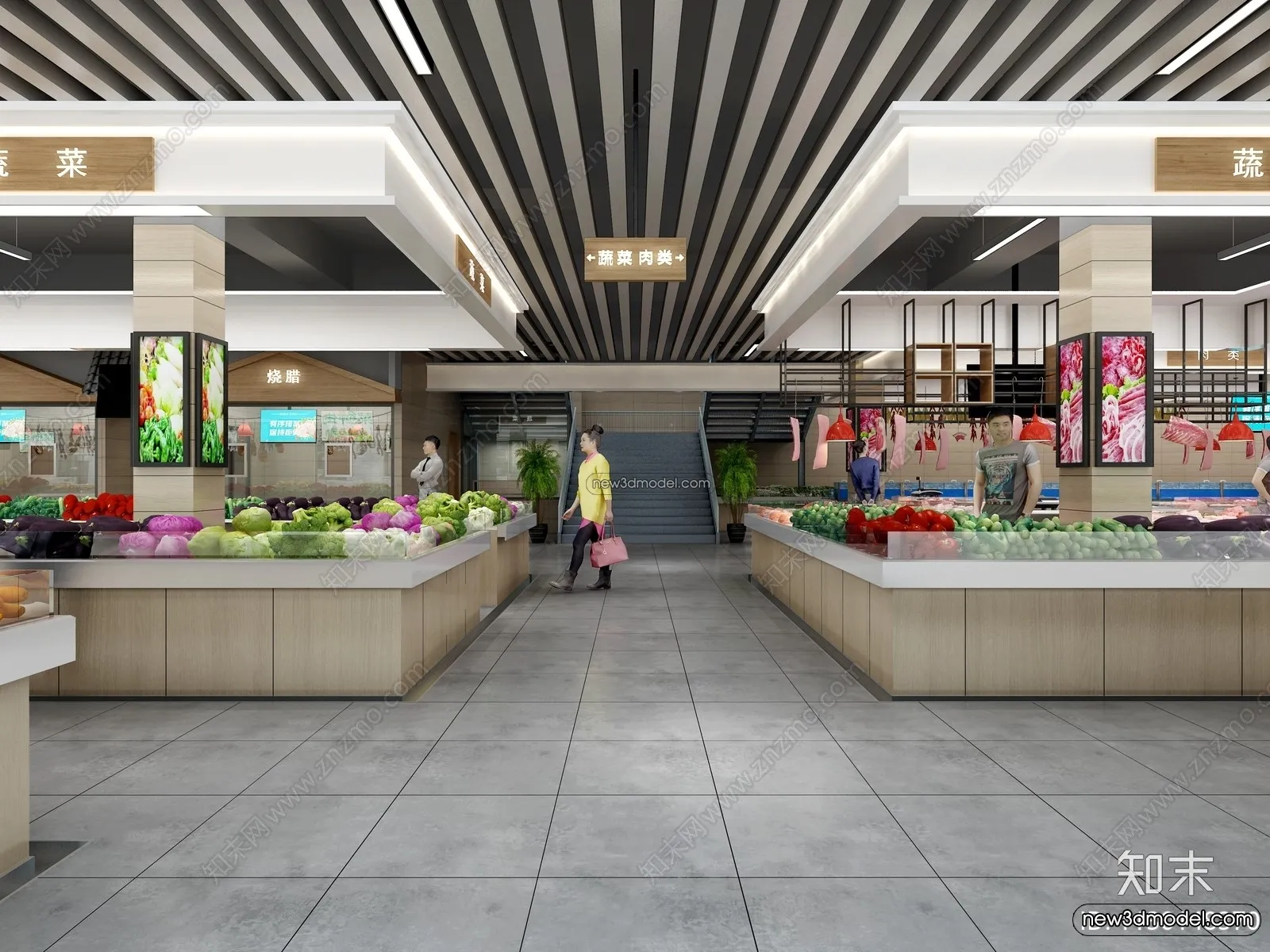 Super Market And Shop - 3D Interior Scene - 3D Models - 001