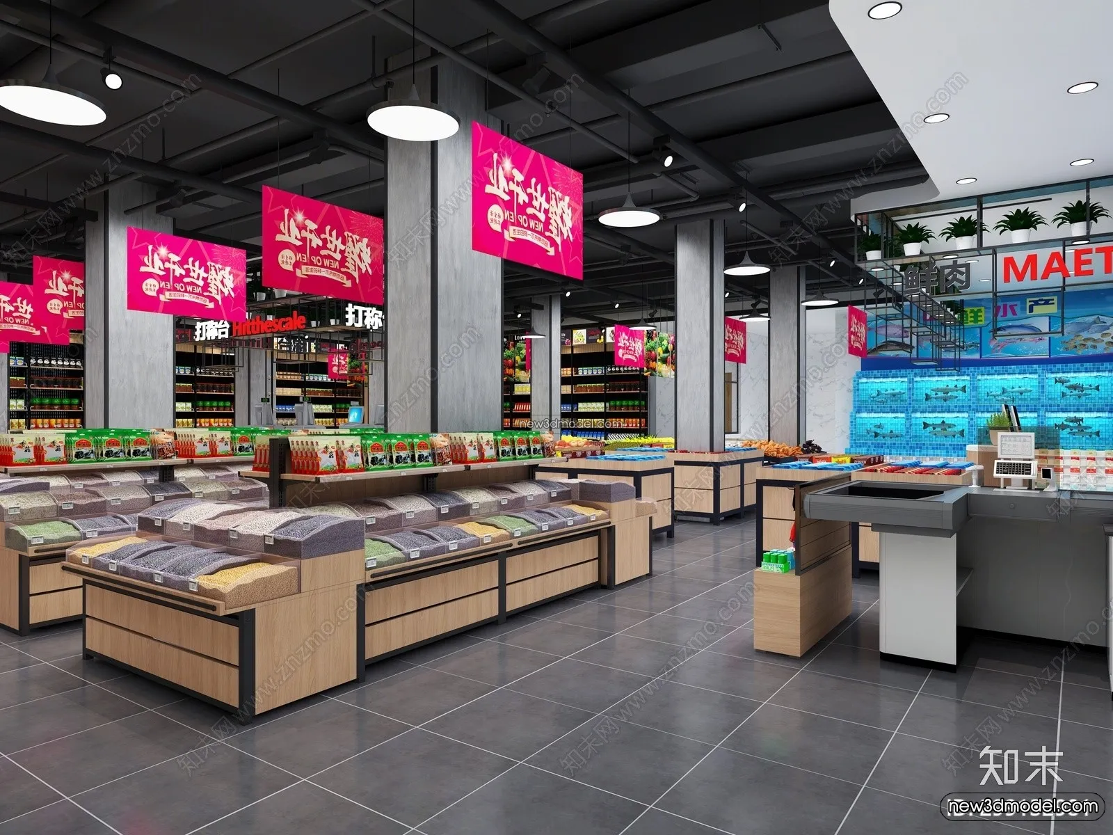 Super Market And Shop - 3D Interior Scene - 3D Models - 010