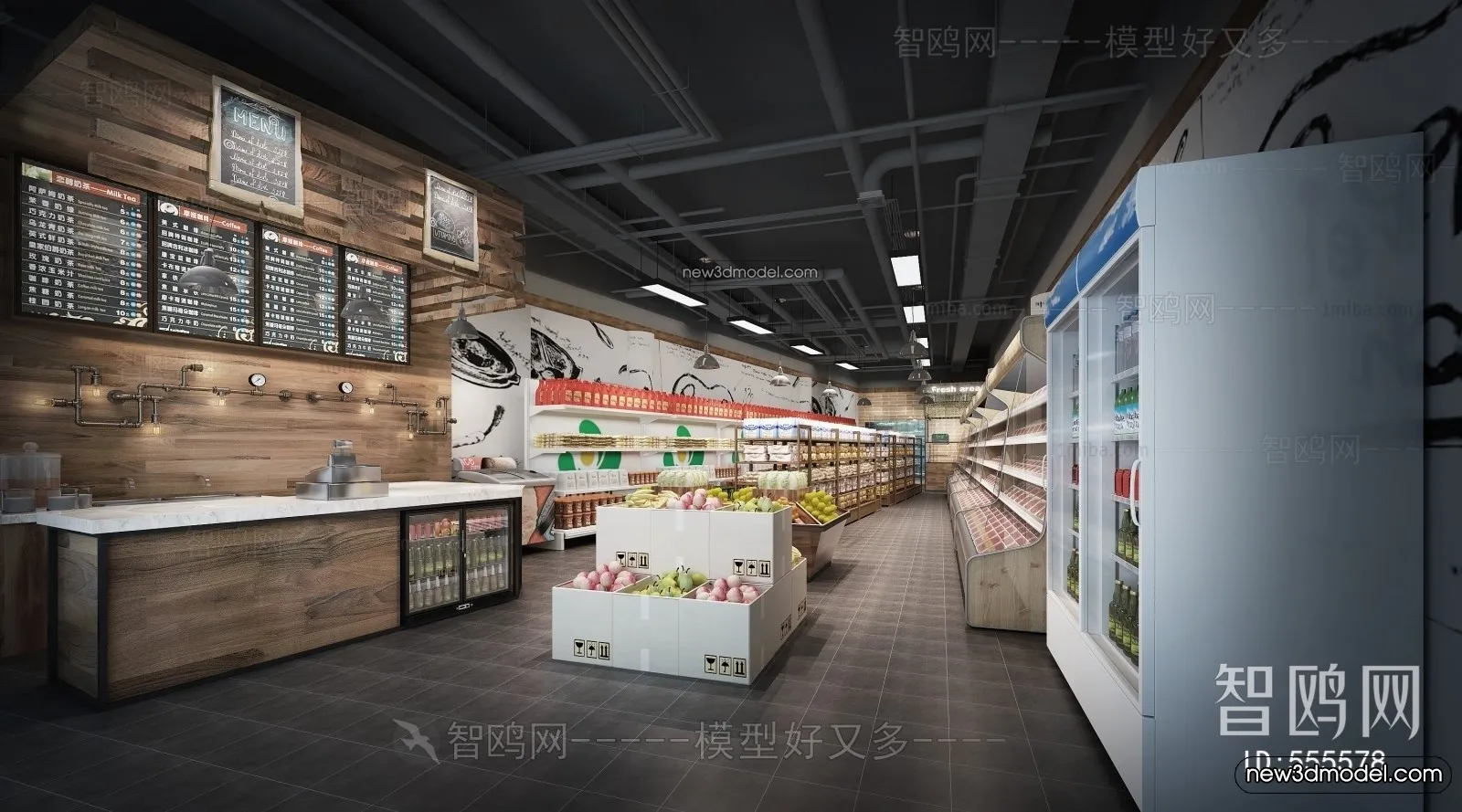 Super Market And Shop - 3D Interior Scene - 3D Models - 021