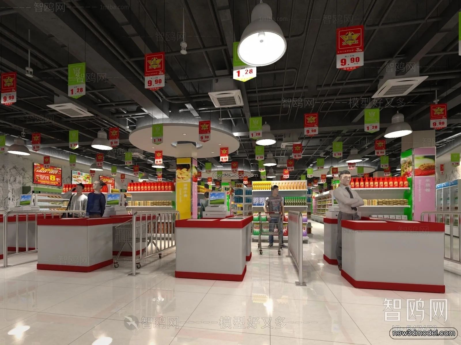 Super Market And Shop - 3D Interior Scene - 3D Models - 022
