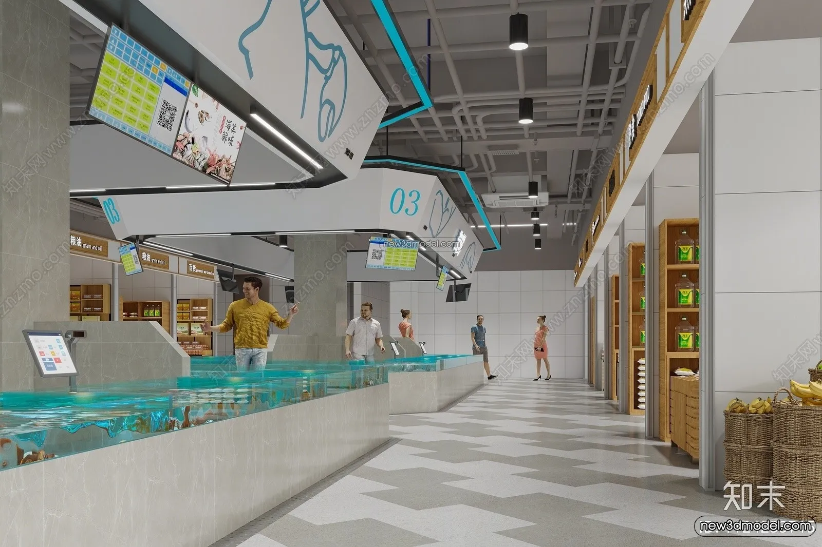 Super Market And Shop - 3D Interior Scene - 3D Models - 040