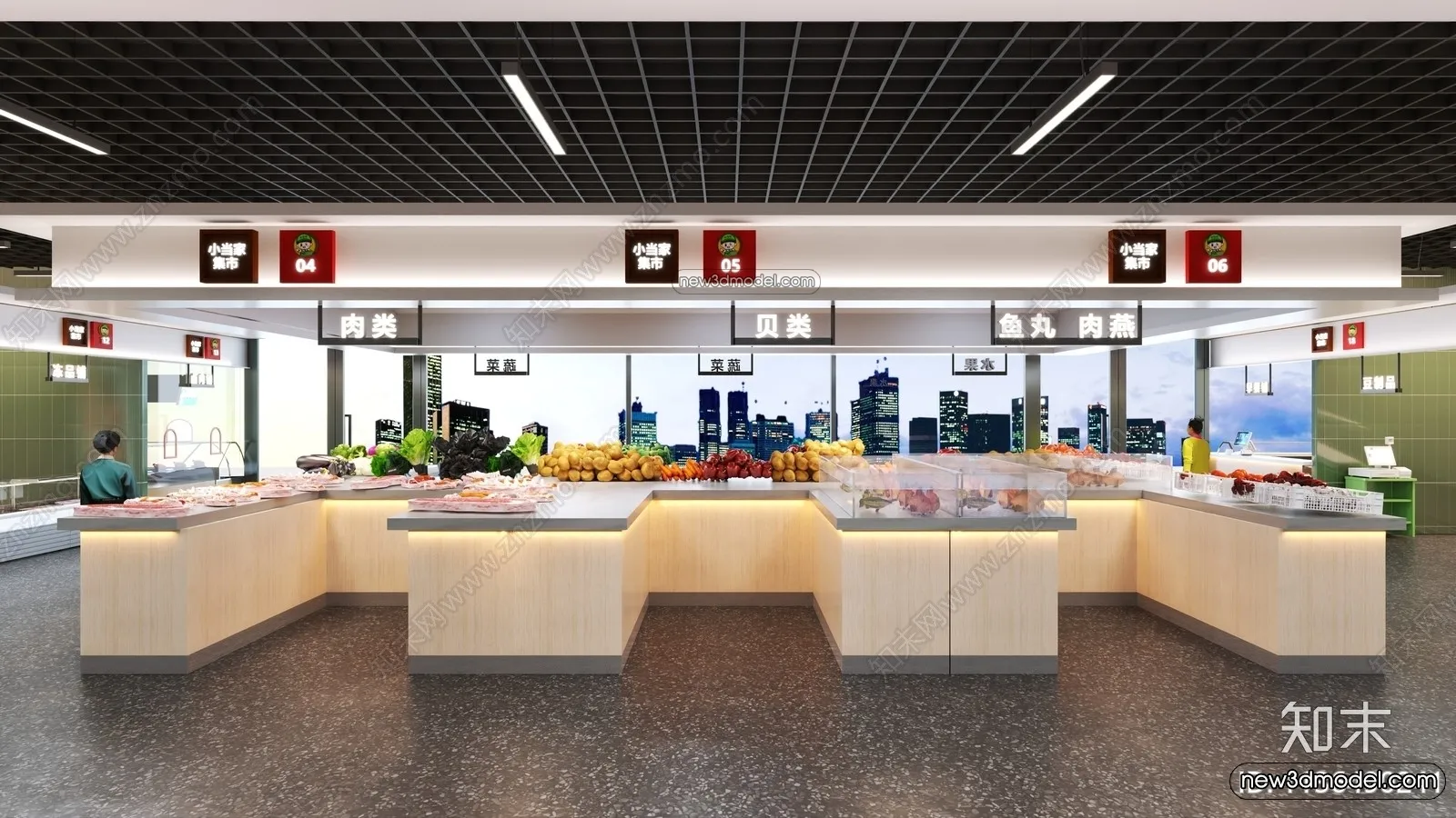 Super Market And Shop - 3D Interior Scene - 3D Models - 044