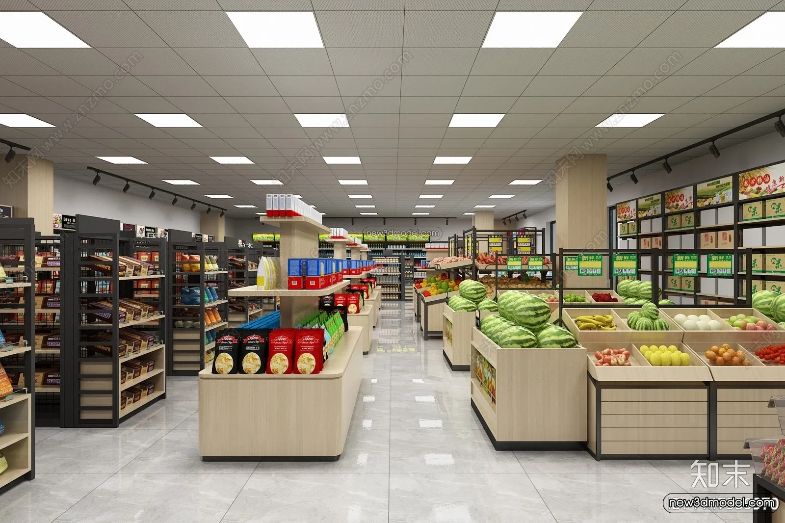 Super Market And Shop - 3D Interior Scene - 3D Models - 084