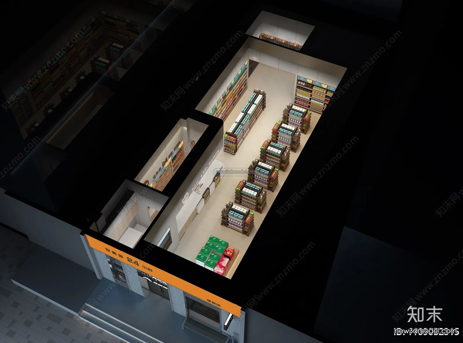 Super Market And Shop - 3D Interior Scene - 3D Models - 106