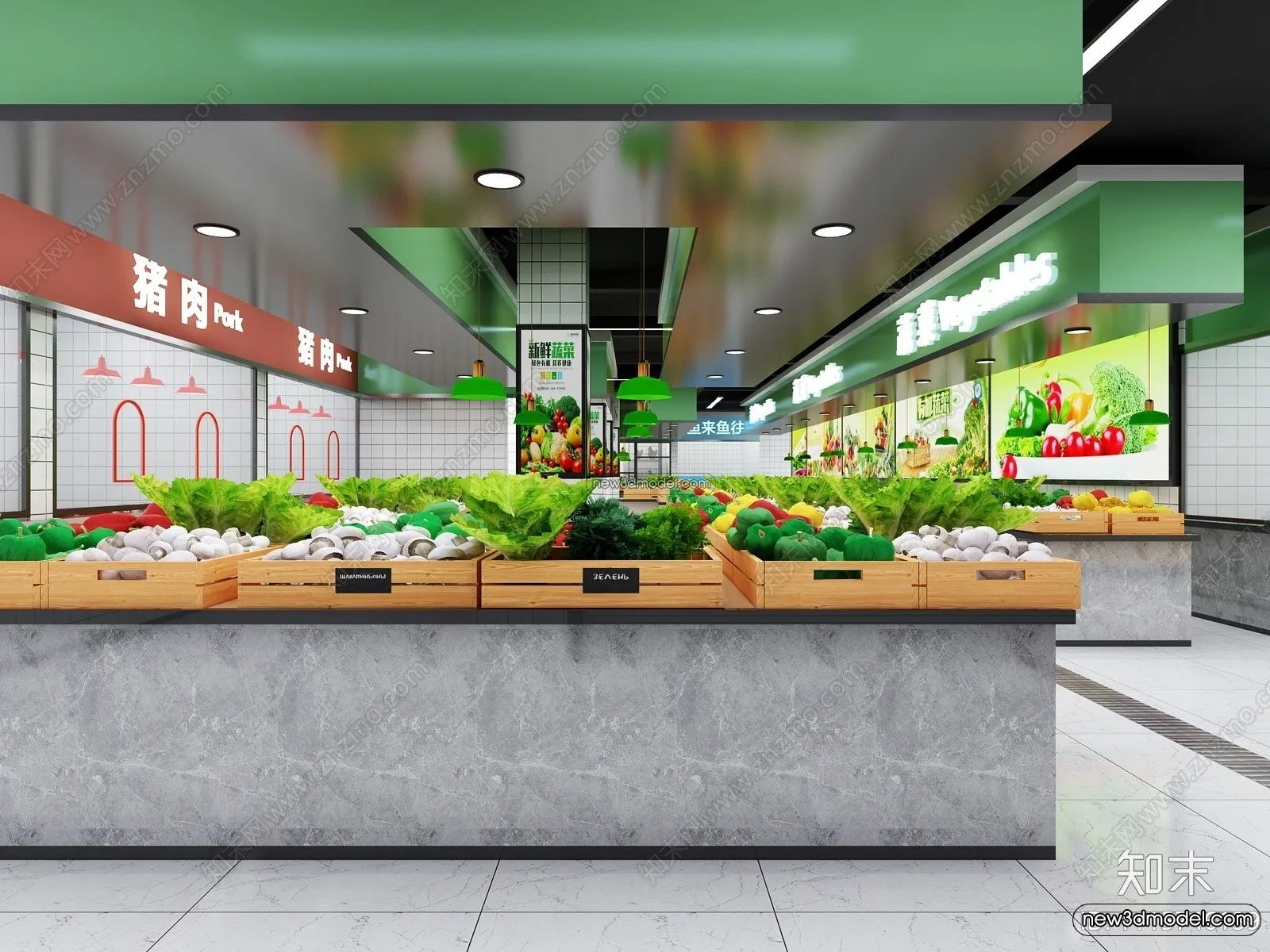 Super Market And Shop - 3D Interior Scene - 3D Models - 114