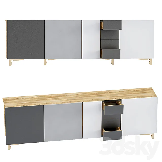 Supergrau Starbuck Sideboard 3DModel