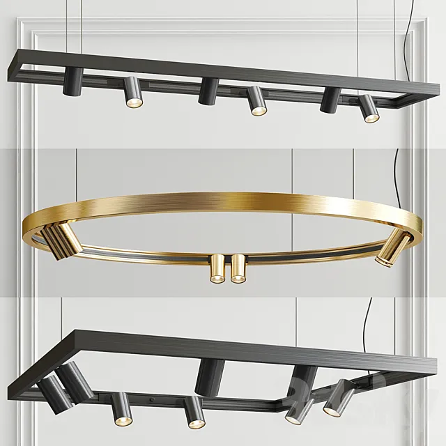 Superloop Spy Delta Chandelier - 3 type 3D Model