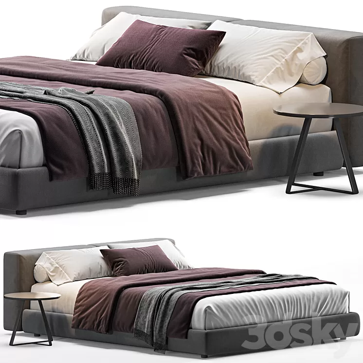 Superoblong Queen Bed By Cappellini 3D Model Free