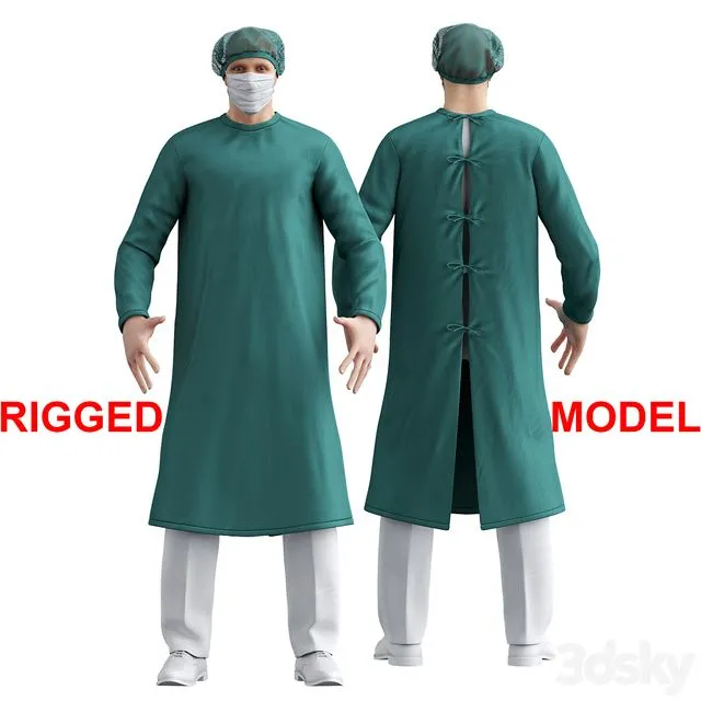 Surgeon with a skeleton 3D Model