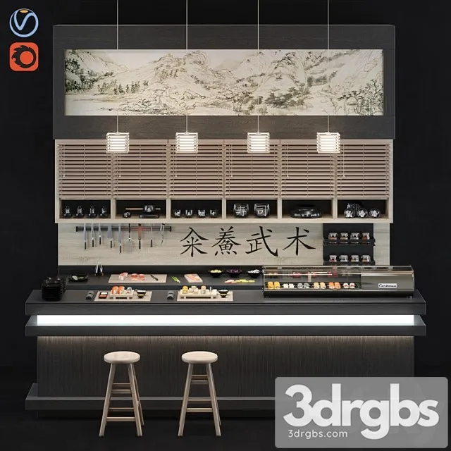 Sushi bar 3D Model Free