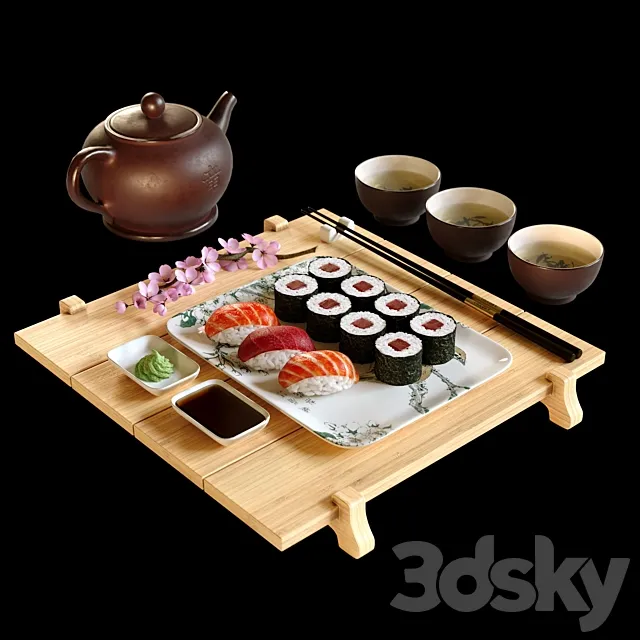 Sushi Maki (Japanese food set) 3DModel